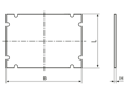 Technical drawing with dimensions of SPELSBERG® AK MPS - Mounting plates