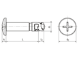 Technical drawing with dimensions of southco® DZUS® PANEX D8 - Studs with oval phillips recess
