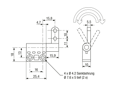 Technical drawing with dimensions of southco® ST-10A - Hinges constant torque, asymmetric torque versions type A/B