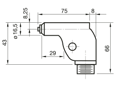 Technical drawing with dimensions of POP® PRH 830 - Corner heads small 90° for rivet tool POP® ProSet® XT2