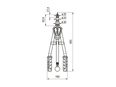 Technical drawing with dimensions of POP® PNT410X - Hand rivet tool for blind rivet nuts