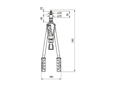 Technical drawing with dimensions of POP® PNT510X - Hand rivet tool for blind rivet nuts and blind rivet studs