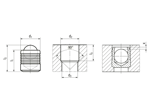 Technical drawing with dimensions of KOENIG EXPANDER® MB 600 - Sealing plugs inch-version
