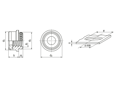 Technische Zeichnung mit Maßen von PEM® CFN - Miniatur-Einpresssicherungsmuttern für metallische Werkstoffe
