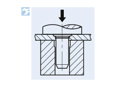 Assembly illustration for PEM® FH - Self-clinching pins for metallic materials