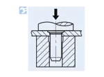 Assembly illustration for PEM® FH - Self-clinching pins for metallic materials