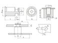 Technical drawing with dimensions of PEM® KEYHOLE® SKC - Self-chlinching standoffs for metallic materials