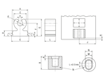Technical drawing with dimensions of PEM® R'ANGLE® RAA - Self-clinching right-angle fasteners for metallic materials