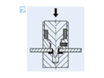 Assembly illustration for PEM® eConnect® ECCBF™ - Contact Bushing for metallic materials