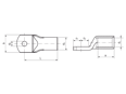 含尺寸的技術圖：Klauke® R - Tubular cable lugs standard type, without inspection hole