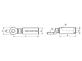 Technical drawing with dimensions of Klauke® R - Compression cable lugs longitudinally sealed