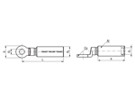 Dessin technique avec dimensions de Klauke® R - Compression cable lugs longitudinally sealed