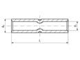 Technical drawing with dimensions of Klauke® R - Butt connectors standard type
