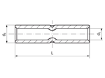 Technische Zeichnung mit Maßen von Klauke® R - Stossverbinder Normalausführung