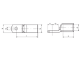 Disegno tecnico con quote di Klauke® SG - Tubular cable lugs with small tab
