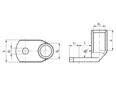 Disegno tecnico con quote di Klauke® R - Capicorda tubolari angolo 90°