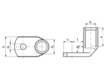 Dibujo técnico con dimensiones de Klauke® R - Terminales tubulares ángulo de 90°