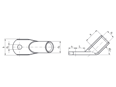Disegno tecnico con quote di Klauke® R - Capicorda tubolari angolo 45°