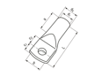 Technical drawing with dimensions of mecatraction DE-SV - Tubular cable lugs Standard type, without inspection hole