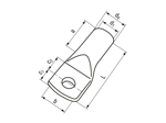 Dibujo técnico con dimensiones de mecatraction DE-SV - Terminales tubulares tipo estándar, sin agujero de inspección