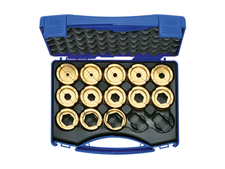 Produktbild von Klauke® D22SET - Presseinsatz Set im Kunststoffkoffer schmal für Presskabelschuhe nach DIN 46235