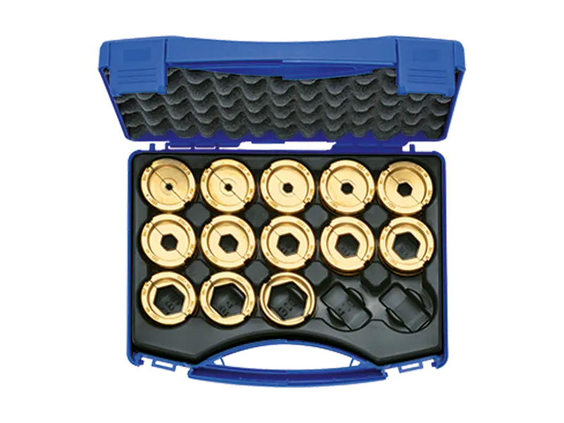 Produktbild von Klauke® D22SET - Presseinsatz Set im Kunststoffkoffer schmal für Presskabelschuhe nach DIN 46235