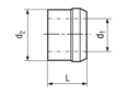 Technical drawing with dimensions of Huck® C6L® 2LC-2CU - Collars for lockbolts C6L®