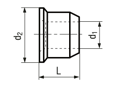 Technical drawing with dimensions of Huck® C6L® 3LC-2CU - Collars with flange for lockbolts C6L®