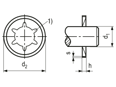 Rysunek techniczny z wymiarami Starlock® HC - Pierścienie zabezpieczające do wałków bez rowka