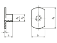 Dessin technique avec dimensions de C - Ecrous à souder avec bride lisse exécution C