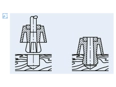 Assembly illustration for Mounting feet with washer EVA