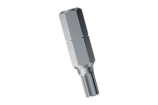 BN 33062 | Skruetrækkerbits 1/4" med boring til sikringsskruer med indvendig 6-rund (Torx®) og centertap, kort udførelse