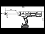 Technische Zeichnung mit Maßen von STANLEY® Assembly Technologies SB25PT-05 - Akku-Nietwerkzeug für Magazinniete