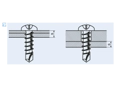 Illustration de montage pour Vis autoperceuses à tête cylindrique bombée avec empreinte cruciforme Pozidriv forme Z