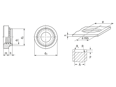 Technical drawing with dimensions of PEM® SMPP - Miniatur self-clinching nuts with UNC thread, for metallic materials