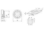 Technical drawing with dimensions of PEM® SMPP - Miniatur self-clinching nuts with UNC thread, for metallic materials