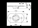 Technische Zeichnung mit Maßen von Camloc® 991F - Haltenocken zum Nieten / Schrauben