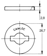 Technical drawing with dimensions of Camloc® 991F - Buffer plates for sealing