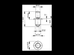 Technische Zeichnung mit Maßen von Camloc® 15F - Druckverschlüsse Verschlusszapfen
