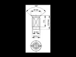 Technische Zeichnung mit Maßen von Camloc® 15F - Haltenocken