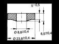 Technical drawing with dimensions of Camloc® 991F - Gasket for studs