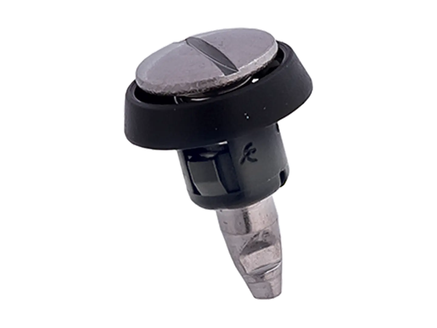 BN 34120 | Fermetures pousser-tourner tête fendue, cuvette de ressort plastique (POM) noir