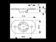 Technical drawing with dimensions of Camloc® 991F - Receptacles rivet / screw mounting