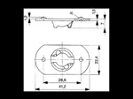 Technische Zeichnung mit Maßen von Camloc® 991F - Haltenocken zum Schweissen
