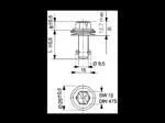 Technische Zeichnung mit Maßen von Camloc® 991F - Verschlusszapfen Sechskant mit Schlitz