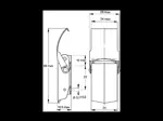 Technical drawing with dimensions of Camloc® 1429L - Tension latches with spring steel drawhook