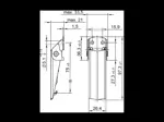 Disegno tecnico con quote di Camloc® V917L - Chiusure a spinta base aperta, regolabili, con fori da ribadire o avvitare