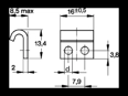 Disegno tecnico con quote di Camloc® V951L - Controganci corti, con fori da ribadire o avvitare