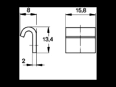 Disegno tecnico con quote di Camloc® V951L - Controganci corti, senza fori da saldare
