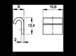 Disegno tecnico con quote di Camloc® V951L - Controganci corti, senza fori da saldare